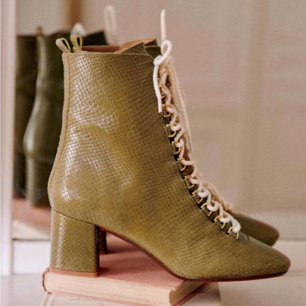 BOTTINES SANDY Ankle Boots Kaki serpent